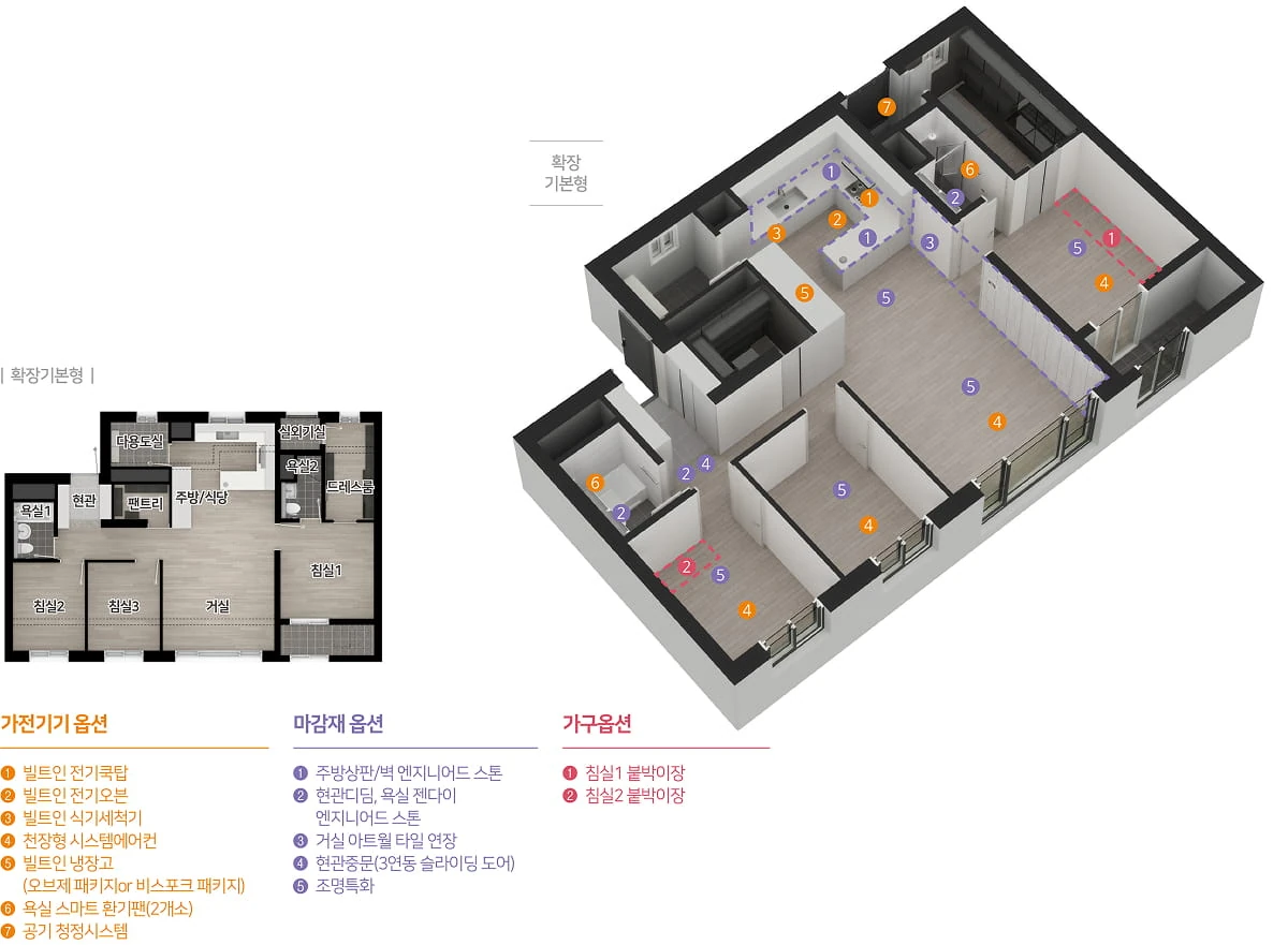 엄궁역 트라비스 하늘채 74A 평면 상세 및 키맵