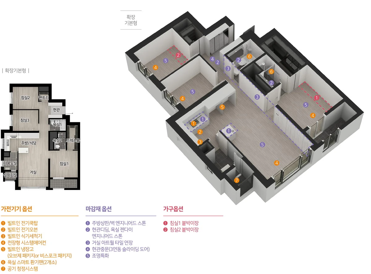 엄궁역 트라비스 하늘채 74B 평면 상세 및 키맵